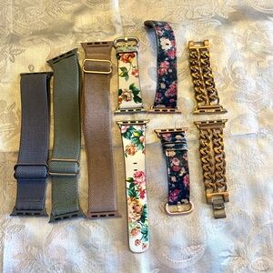 Various Floral and Solid Apple Watch Bands Set